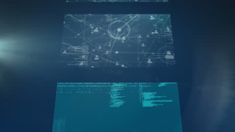 Digital Data Processing with Network Visualization Animation