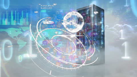 Digital Interface and Server Animation with Data Visualization