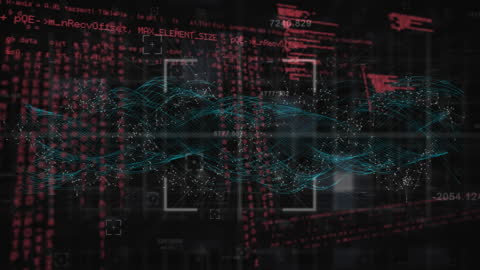 Digital DNA Helix Overlay with Coding Symbols Illustrating Biotech Fusion