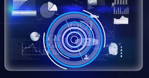 Digital Interface with Radar and Financial Analytics - Download Free Stock Images Pikwizard.com