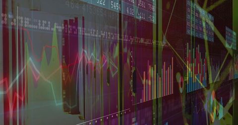 Layered Interface With Charts and Tickers for Trading Apps
