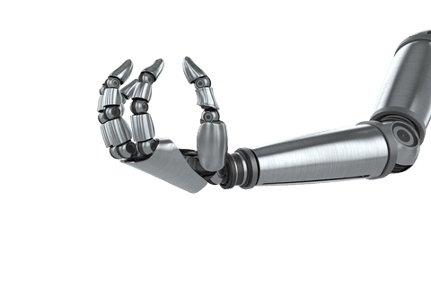 transparent robotic arm reaching out in chrome with dynamic feel - Download Free Stock Videos Pikwizard.com