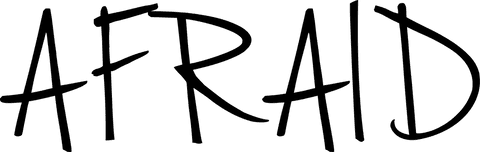 Afraid text on transparent background displaying emotions