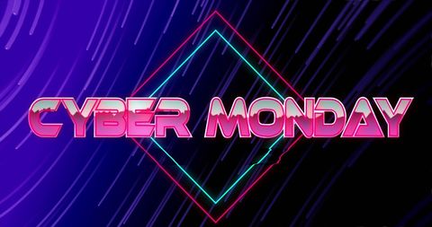 Vibrant Cyber Monday Neon Glowing Concept - Download Free Stock Images Pikwizard.com