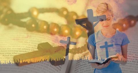 Faithful Reflections: Woman Embracing Spirituality with Bible - Download Free Stock Images Pikwizard.com