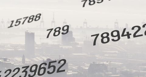 Dynamic Numbers Over Urban Skyline - Download Free Stock Images Pikwizard.com