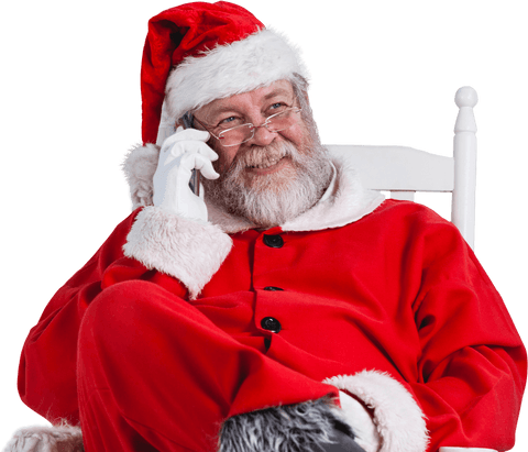 smiling santa claus using phone in transparent scene - Download Free Stock Videos Pikwizard.com