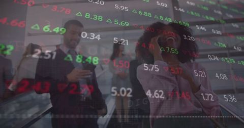 Digital Stock Market Data Over Business Professionals