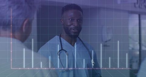 Doctor in Discussion with Patient Amid Digital Health Analytics