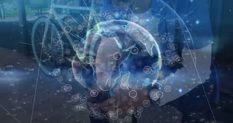 Futuristic Hologram Display While Cyclist Using Mobile Technology