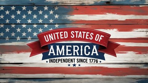 United States of America Rustic Independence Banner Background