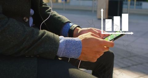 Businessman Analyzing Digital Data on Smartphone with Graph - Download Free Stock Images Pikwizard.com