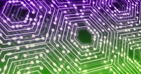 Futuristic Neon Circuit Board on Gradient Background - Download Free Stock Images Pikwizard.com