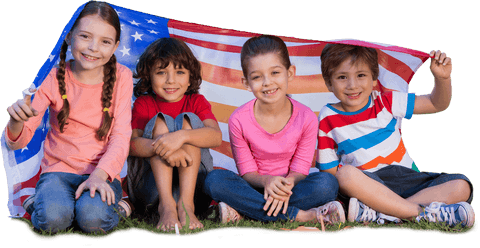 smiling children with usa flag on transparent background - Download Free Stock Videos Pikwizard.com