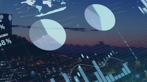 Global Data Analysis with City Skyline Background