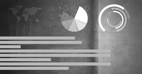Abstract Data Visualizations with Bar, Pie, and Circular Diagrams