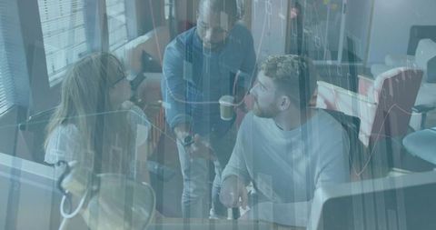 Creative Team Debating Ideas in Modern Office Environment