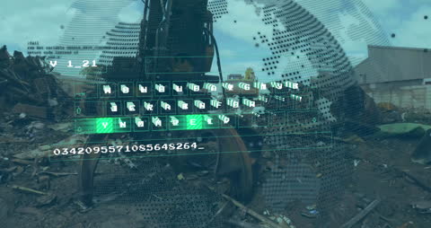 Global Data Analysis Overlay on Car Junkyard Environment