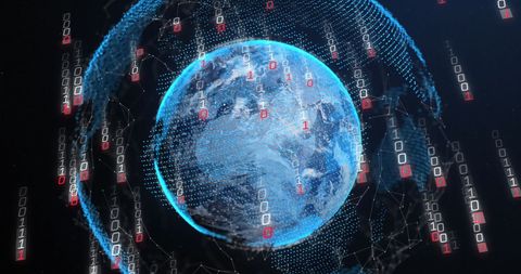 Glitchy Binary Codes With Global Connection Concept - Download Free Stock Images Pikwizard.com