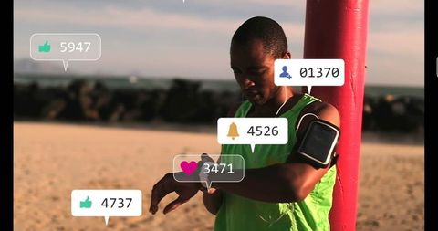 Social Media Engagement on Sportsman Using Smartwatch at Beach