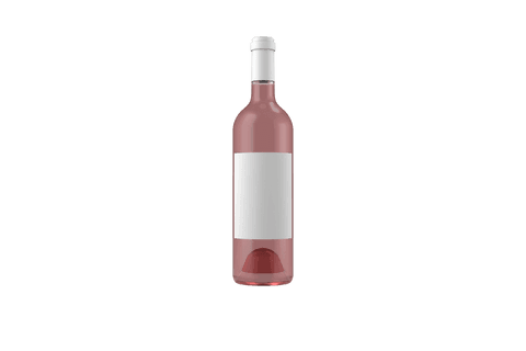 pink glass bottle with label isolated on transparent background - Download Free Stock Videos Pikwizard.com