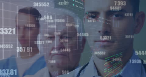 Healthcare Professionals Overlayed with Dynamic Financial Data