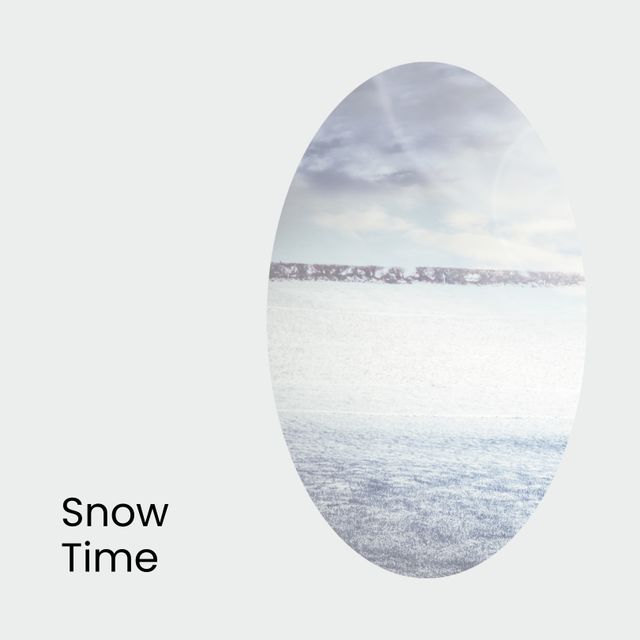 Minimalist Winter Landscape with Snow and Text 'Snow Time' - Download Free Stock Templates Pikwizard.com