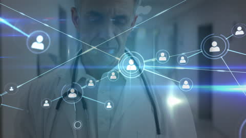 Connected Healthcare Network Concept with Doctor