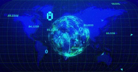 digital globe with binary code and data processing elements - Download Free Stock Images Pikwizard.com