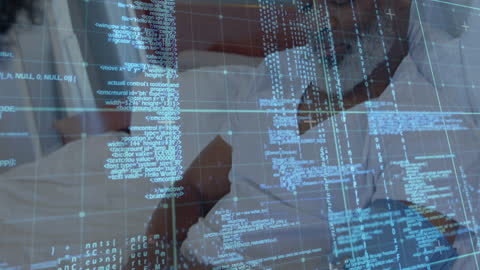 Overlay of Data Algorithms on Senior Patient in Hospital