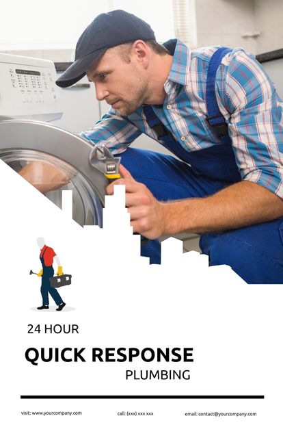 Dedicated Plumber Providing 24-Hour Emergency Plumbing Services - Download Free Stock Templates Pikwizard.com