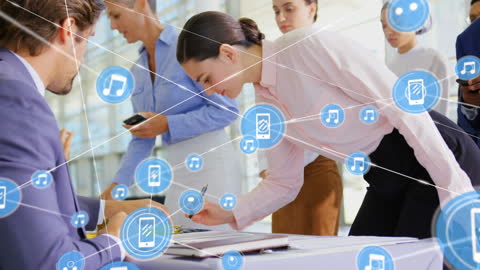 Diverse Business Team Connected through Digital Network Interface