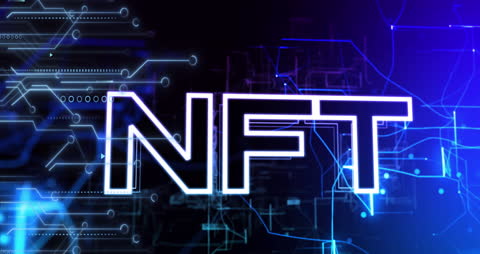 Futuristic Glow of NFT on Digital Circuit Background
