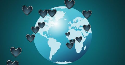 Hearts Around the Globe Celebrating Love and Unity - Download Free Stock Images Pikwizard.com