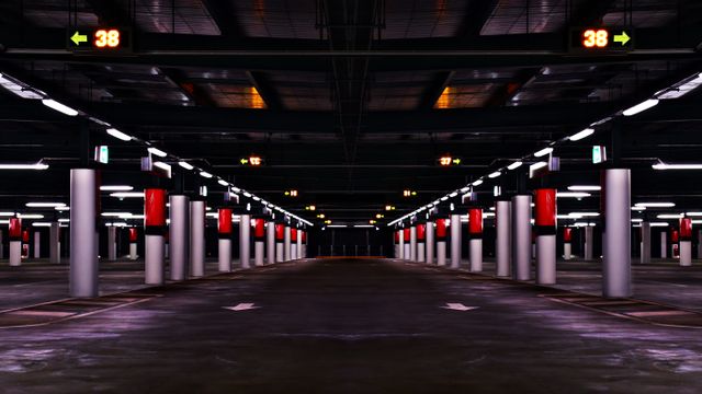 Empty Underground Parking Garage With Dramatic Lighting - Download Free Stock Photos Pikwizard.com