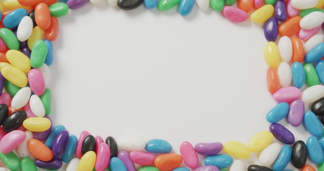 Colorful Jelly Beans Frame with White Copy Space - Download Free Stock Images Pikwizard.com