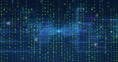 Streaming Binary Matrix Over Dark Cyber Network with Cyan Flare and Neon Circuit Grid