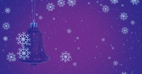 Snowfall with christmas bell decoration