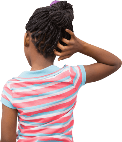 african american schoolgirl scratching head on transparent background - Download Free Stock Videos Pikwizard.com