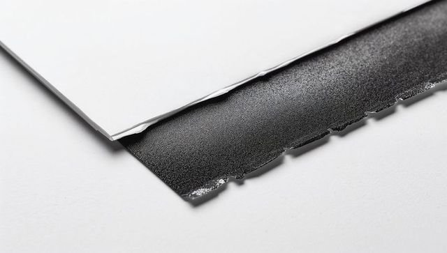White paper layering over black grainy sheet revealing torn edge and bold minimal contrast