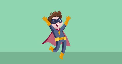 Joyful Boy Superhero Leaping with Excitement - Download Free Stock Images Pikwizard.com