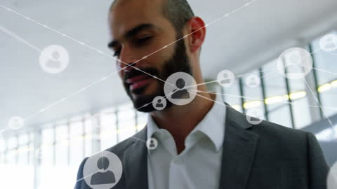 Businessman at Airport Uptake in Global Networking Technologies