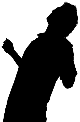 Transparent silhouette of male football player celebrating