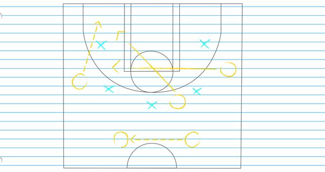 Digital Basketball Strategy Diagram on Graph Paper - Download Free Stock Images Pikwizard.com