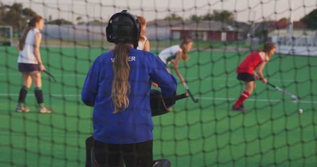 Female Field Hockey Players Playing on Outdoor Turf - Download Free Stock Images Pikwizard.com