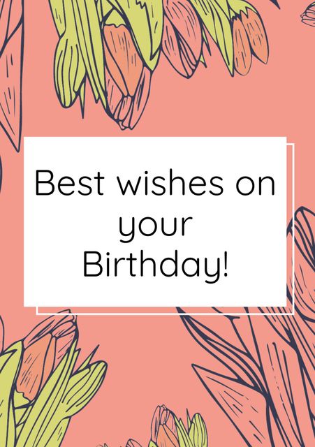 This cheerful floral greeting card is perfect for sending birthday wishes with a touch of elegance. The soft pastel background, coupled with the vibrant flowers, makes it ideal for birthdays or festive occasions. Can be used as e-cards, printable cards, or incorporated into event stationery.