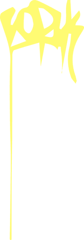 Energetic yellow graffiti tag on transparent background
