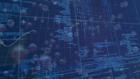 Virus Impact on Digital Data with COVID-19 Cells Animation