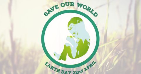 Save Our World Earth Day Graphic with Baby Symbol