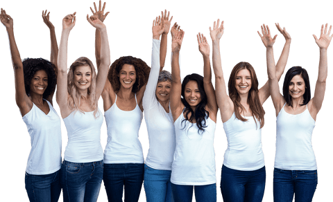 transparent joyful women raising hands celebrating unity - Download Free Stock Videos Pikwizard.com